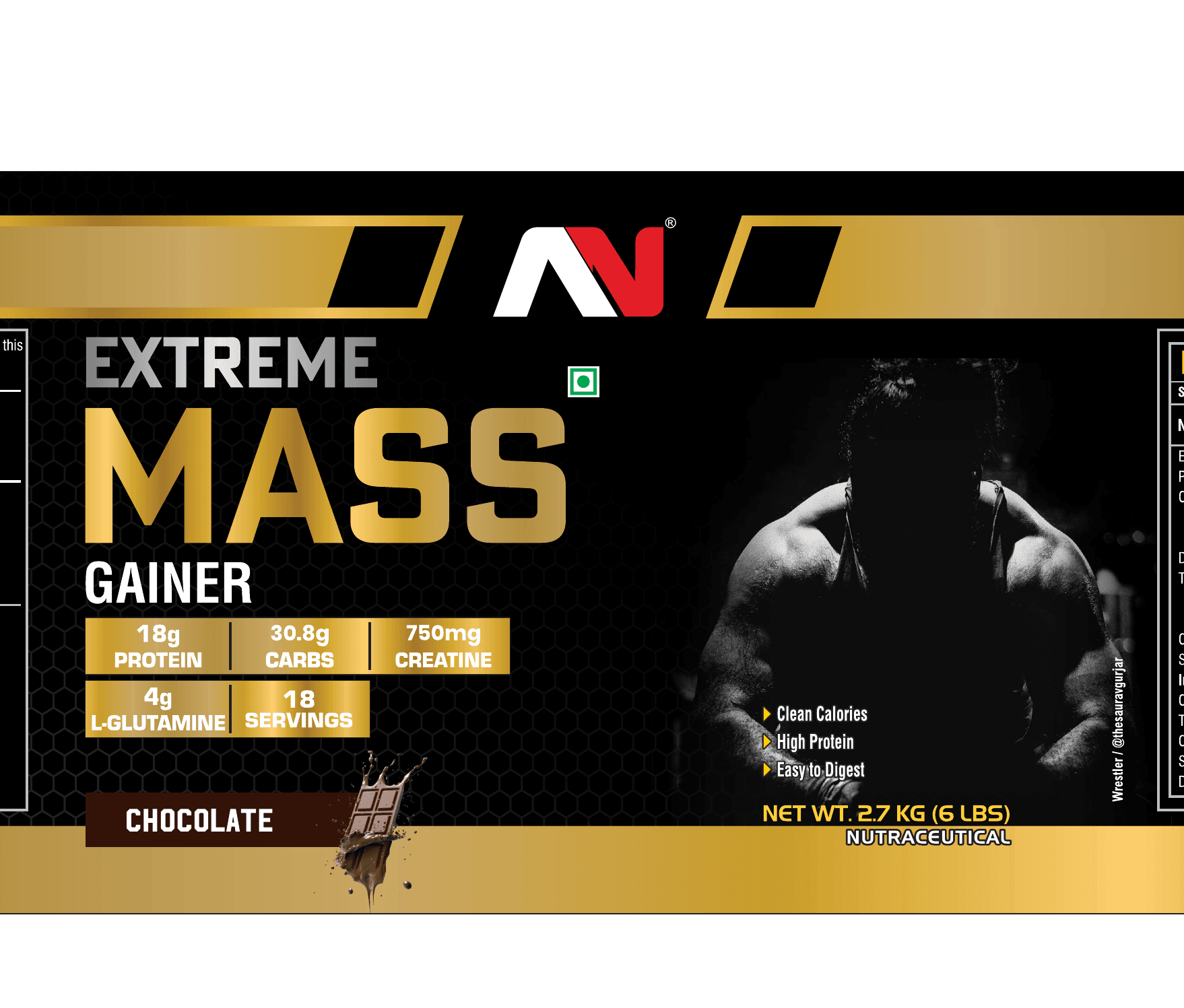 ADITYANUTRA EXTREME MASS GAINER — Centre Label